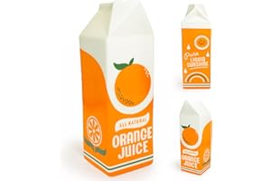 Ligtmor Vase à jus d'orange Vintage, Vase décoratif en céramique inspiré du Carton d'orange, décoration rétro Unique et éclectique pour la Maison, la Cuisine ou Le Bureau.