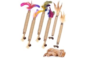 ERKOON Katzenminze Sticks, 6 Stück Silvervine Stick Matatabi Stick Katze Kausticks für Katzen Zahnpflege Spielzeug, Dental Kau-Sticks helfen bei Zahnstein & Mundgeruch Gesund Hygiene Zahnpflege