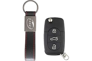 KASER Carcasa Llave para Audi - Funda Mando a Distancia 3 Botones para Coche Audi A2 A3 A4 A6 A8 TT Q3 Q5 Q7 (2032 Battery)