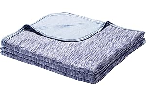 Luxear Manta Refrescante de Verano, ARC-Chill 3,0 Fibra Refrigerante Q-MAX 0,5 Manta Enfriamiento, de Doble Cara Fina Suave Transpirable Sabanas Enfriadoras, Sofa Adultos Bebés, Azul 130 x 170 cm