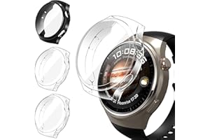 ivoler 3 sztuki etui z folią ochronną do Huawei Watch 4 Pro, pełne pokrycie, odporne na uderzenia i zarysowania, ultracienkie, miękkie etui ochronne z termoplastycznego poliuretanu (TPU), 2