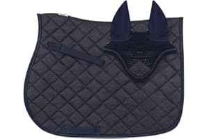 Horses Ensemble de sous-selle saut+casque brillant, style et confort pour votre cheval de Tosoni Selleria