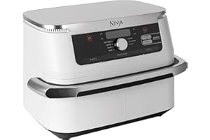 ‎NINJA Ninja AF500EUWH FlexDrawer, podwójna strefa ze zdejmowaną przegrodą, duża szuflada 10,4 l, 7 w 1, frytownica powietrzna nie używa oleju, smażenia na powietrzu, pieczenia, maks. chrupiąca - biała
