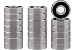 XiKe 20 Piezas 608-2RS Rodamientos de bolas 8x22x7mm Junta de goma en ambos lados 608RS Acero cromado Rodamientos rígidos de bolas