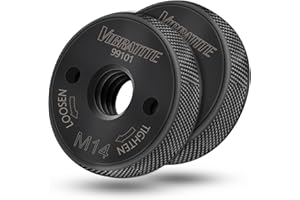 VIBRATITE Lot de 2 écrous de serrage rapides M14 pour toutes les meuleuses d'angle AEG, Black & Decker, Dewalt, Flex, Hitachi, Metabo, Makita, etc. - Noir