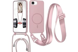 FERLAN Handykette mit Band für iPhone 16E Hülle, Lanyard (abnehmbar) Handyhülle Case mit justierbarer Schnur Abnehmbar Strap, Crossbody Schutzhülle zum Umhängen Kordel, Sandpulver