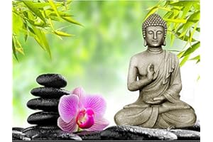 YSCOLOR Diamond Painting DIY Diamante Bordado Buda Zen Vida 5D Diamante Pintura Buda Punto Cruz 3D Diamante Mosaico Decoración de Navidad Regalo de arte 30 x 40 cm