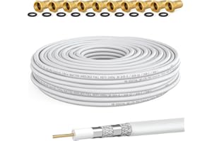 HB-DIGITAL HB-Câble coaxial numérique DVB-S2/S DVB-C/DVB-T (HQ-135 130 DB Pro Quadruple Blindage BK F 10 Connecteurs plaqués Or)