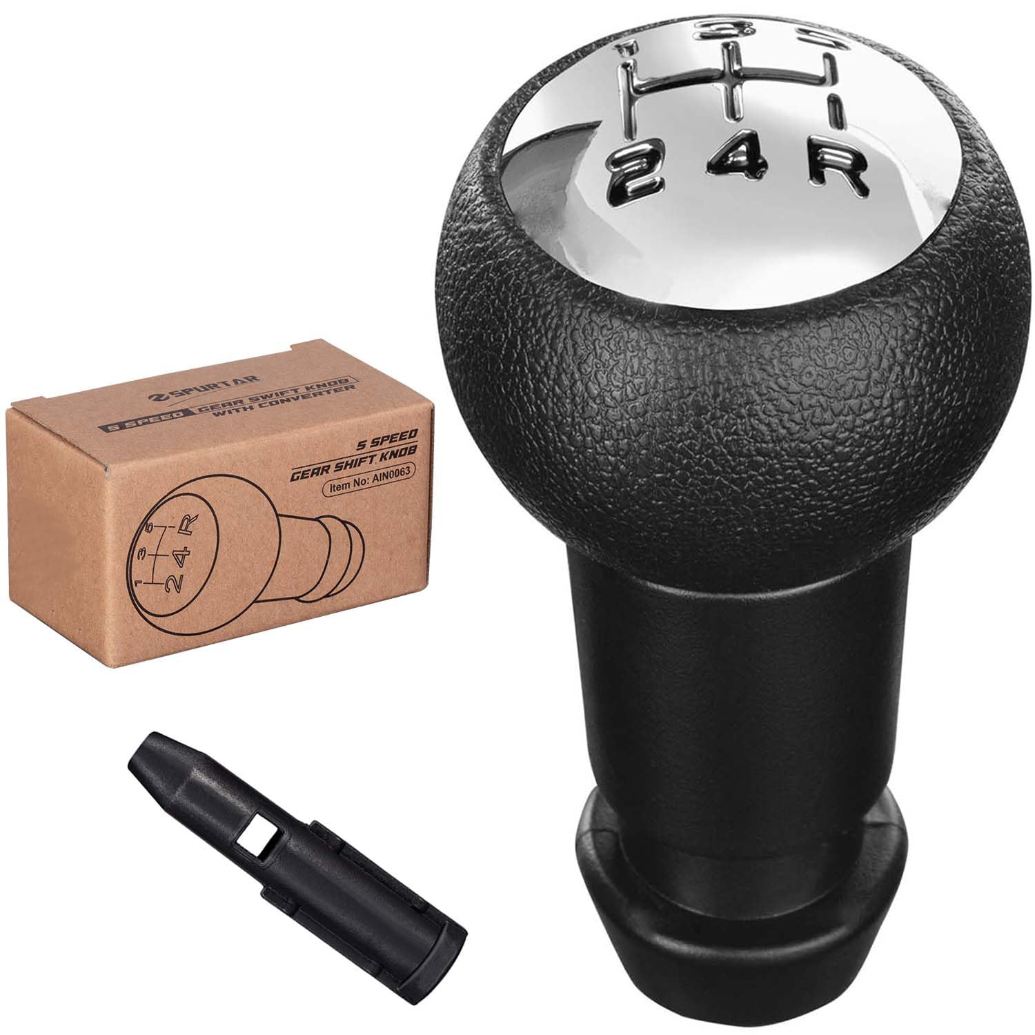 Spurtar Pomos de Palanca de Cambios, 5 Marchas velocidad de Coche para Peugeot 206 207 208 306 307 1007 3008 para Citroen C1 C2 C3 C4 | 107 207 301 306 307 308 407 408 508 3008 1007 para CITROEN C2 C3 C4 Picasso - Negro y plata
