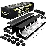 Tokye Under Desk Cable Management Tray set - Ultra Sturdy Under Desk Cable Organizer - Set of 2 Desk Cable Tray for Office an