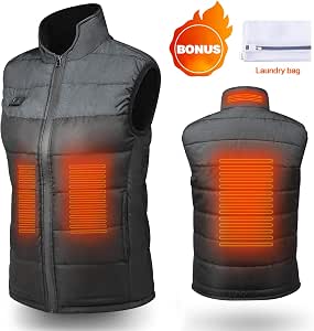 DOACE Gilet chauffant pour homme et femme, gilet chauffant électrique intelligent, rechargeable, batterie non incluse, Noir, TT-Grand DOACE Gilet chauffant pour homme et femme, gilet chauffant électrique intelligent, rechargeable, batterie non incluse, Noir, TT-Grand