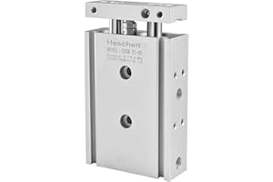 Heschen Dual Aluminum Air Cylinder CXSM 25-40 Guide Rod Plate Double Rod Guided Pneumatic Slide Bearing Cushioned 25mm Bore 40mm Stroke Double Acting