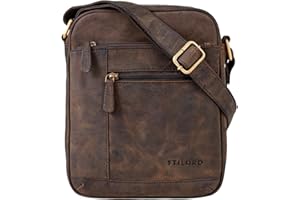 STILORD “Diego” Borsa Uomo a Tracolla Piccola in Pelle Borsello in Cuoio Vintage Messenger Bag Sottile Borsa per Tablet Colore:marrone antico