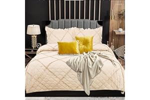 Fit Even Quilt Ruffle Bedspread 3 Piece Set – Coverless Quilted Diamond Pattern Bedspread, Comforter Throw, Summer and All-Season Lightweight Bedding Sets, with 2 Pillow Sham (Super King, Beige)