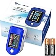 DR VAKU® Swadesi Pulse Oximeter Fingertip, Blood Oxygen Saturation Monitor Fingertip, Blood Oxygen Meter Finger Oximeter Finger with Pulse, with Four Color TFT Screen [Battery Included] - Blue