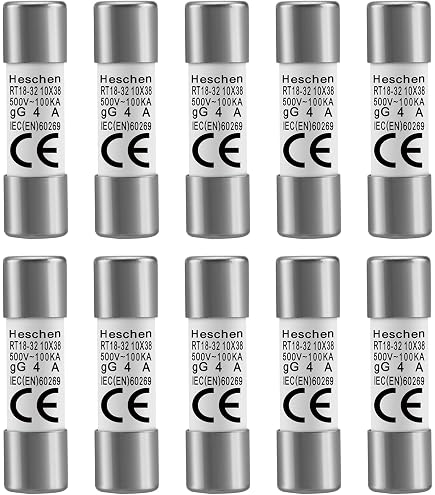 10 Fusibles Céramique 6A - 10x38mm - 100KA - Pour Électronique, Appareils Ménagers - Avec Indicateur