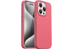 JETech Silikonowy Etui do iPhone 15 Pro 6,1 Cala, Jedwabisty Miękki w Dotyku Futerał Ochronny na Całe Ciało, Odporny na Wstrząsy Case (Guawa)