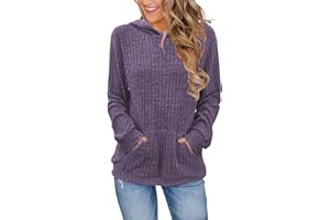 iChunhua Lightweight Hoodies for Women Uk Plain Cosy Long Sleeve Drawstring Hoodies Jumper With Pocket