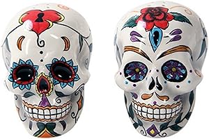 PACIFIC GIFTWARE Day Of The Dead Skulls Salt Pepper Shakers Figurine Home Decor