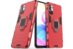 MAX POWER DIGITAL Funda para móvil Xiaomi Redmi Note 10 5G / Poco M3 Pro 5G Carcasa Magnética con Anillo Imán Híbrida Antigolpes Resistente Rígida Dura [Absorción Golpes] (Xiaomi Redmi Note 10 5G / M3 Pro, Rojo)