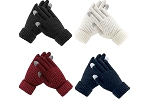 WORPICE 4-Pairs Winter Gloves - Touch Screen Gloves, Thermal Gloves for Men & Women Gloves Winter