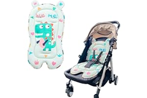 INCHANT Pram Liner Universal Baby Pushchair Seat Liner Stroller Seat Cushion Reversible Newborn Car Seat Insert Pad Buggy Seat Mat Soft Cushion for Pram and Pushchair (Dinosaur)