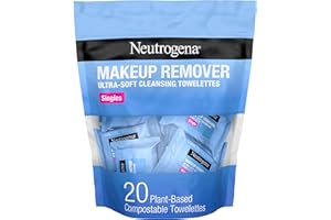 Neutrogena Makeup Remover Cleansing Towelette Singles, Daily Face Wipes To Remove Dirt, Oil, Makeup & Waterproof Mascara, Individually Wrapped, 20 Count