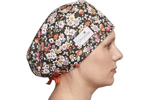 CHRYSVAL - Calot Couvrant Charline - Bonnet Médical ou Calot Cuisine Unisexe 100% Coton Oeko-Tex - Réglable Avec Attaches Et Elastique