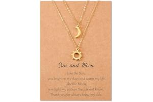 SUNSH Sonne und Mond Halskette für Frauen Teens Mädchen Mutter Tochter Halskette beste Freundin Halsketten Freundschaft Bessties Set Schwester Schmuck BFF Freundschaft Geschenke für sie 2PCS Silber Gold