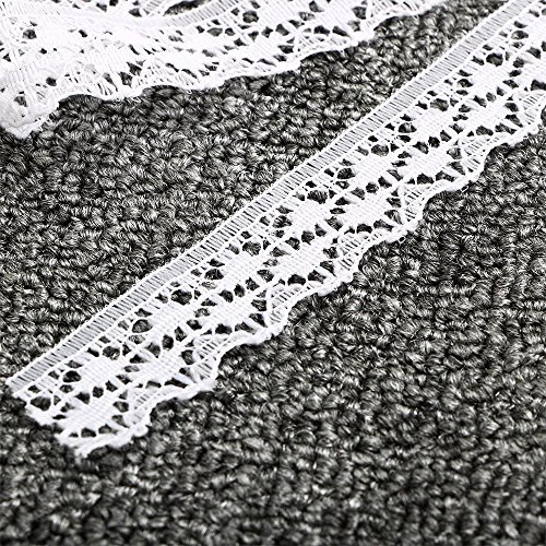 Yahee 10 Stück Spitzenbordüre Spitzenband Spitze Vintage für Nähen Geschenk Deko, Weiß - 4
