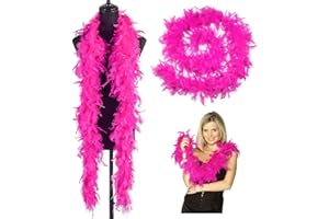 KAYEF Bunte Feder Schal, 1pcs 2M Feder Schal, Frauen Tanz Hochzeit Party Rollenspiel Halloween, rosa