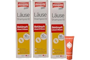 Mosquito med Läuse Shampoo 10, Bekämpft Kopfläuse und Nissen I schnell und effektiv I praktische Anwendung I Läusemittel I Läusebehandlung I Spar-Set plus Pharma Perle give-away (100 ml, 3)