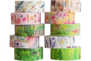 YUBX Frühling Washi Tape Set Masking Tape VSCO Dekoratives Klebeband Bunt für DIY Handwerk Bullet Journals Planer Scrapbooking Verpackung