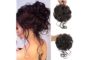 SJZDYLXY Claw Messy Bun Hair Pieces Clip Wavy Curly Hair Chignon Clip in Hairpieces Tousled Updo Donut Hair Bun Synthetic Hair Ponytail for Women Girls
