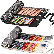 JZK Stiftrolle Aus Segeltuch – 2er Set, Je 72 Steckplätze, 82x20 Cm, Mit Elastischen Schlaufen Für Stifte & Zubehör