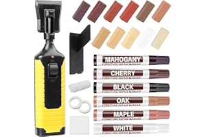 TOYTOPIE Set Di Riparazione per Piastrelle, Kit Riparazione Piastrelle con 11 Colori Cera Dura, 6 Pennarelli Riparazione Mobili, Pennarello Fondente e Accessori, Stucco Legno per Laminato, Mobili, Piani Lavoro