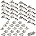 Emuca - Kit of 20 Full Overlay Hinges X91. Ø35mm. 105° Opening, Soft Closing for Overlapping Doors and Screw-on Supplements with Eccentric Adjustment