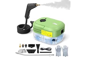 Hombasing 8-in-1 Handheld Steam Cleaner, 2200W Portable Steam Cleaner whit 1.2L Water Tank for Home Kitchen Use, High Steam Cleaner Machine for Cleaning Upholstery, Bathroom, Grout, Car Detailing