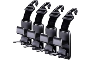 OXTXO 4 Pack Car Seat Hooks with Bottle Holder,Headrest Bracket Car Hook,Multi-Functional Backseat Car Hangers for Bag Clothes and Beverages