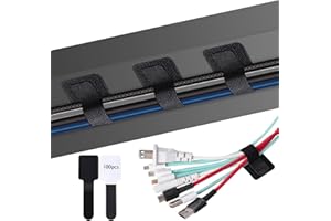 ‎YOOSSO 100 Stück Kabelmanagement Schreibtisch, 3 x 9 cm Wiederverwendbare Kabelbinder Kabel Organizer Kabelhalter Klettbänder für Drähte und Kabel