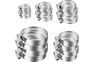 FLINTRONIC®-UK flintronic zestaw klipsów do węża, regulowane zaciski do węża, stal nierdzewna 304, śruby do węża, zaciski rurowe, asortyment do rur wężowych