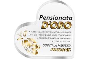 NAÏZAYA Idea Regalo Pensionamento Donna - Targa Cuore in Acrilico - Idee Regali Pensione Personalizzato