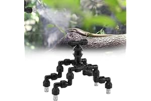 Lpraer Reptilien Terrariendüse 360° Verstellbarer Reptilie Düse Fogger Mist Sprinkler Sprühdüse Beregnungsanlage Terrarium Zubehör für Reptiles Aquarium Tank Regenwald Landschaft, 4 Düsen