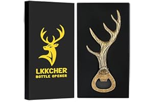 LKKCHER Décapsuleur de Bois de Cerf, Idée Cadeaux de Noël Anniversaire personnalisé Femme Homme, pour Fans de Cerfs, Pour Maman