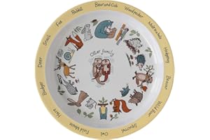 Tyrrell Katz Kids Woodland Themed Plate in Melamine - Dishwasher Safe Children's Outdoor Dining Everyday Tableware - 21.5 cm