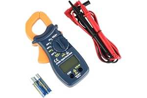 Electraline 59008 Multímetro digital eléctrico con pinza amperimétrica portátil, 2000 cuentas de voltaje, medición de corriente, voltaje, resistencia