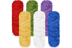 YCFAN Chenille Yarn Chunky Yarn for Knitting,6Pcs x 100g Soft Chunky Wool for Beginners Adults,Wool for DIY Hats Blankets Scarves(6,Multicolour)