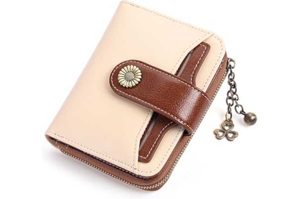 SENDEFN Portefeuille Femme Cuir Porte Monnaie Court Sac d'argent Femmes RFID Blocage Portefeuille Femmes Petit Zippé Portefeuille