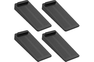 MERCURYAL Topes Para Puertas - Cuña Puerta de Goma Antideslizante para la Protección de Pared y Muebles - Door Stopper - Tope de Puerta - Sujetapuertas - Cuña Puertas Suelo (4 Unidades, Negro)