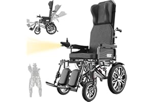 ‎VOCIC VOCIC V57 Ergonomischer Rollstuhl Elektrisch Faltbar Leicht mit 165° verstellbare Abnehmbar Rückenlehne,30KM Elektrischer Rollstuhl bis 150KG,500W Elektrorollstuhl mit Höhenverstellbare Fußstütze